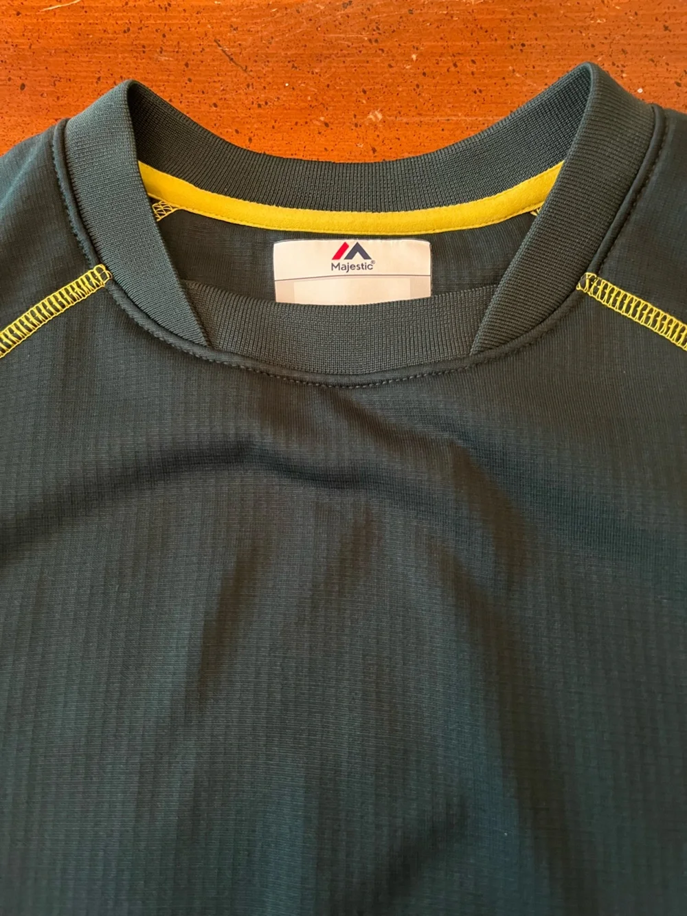 Boys' Majestic Forest Green and Gold Baseball Practice Pullover - Size XL